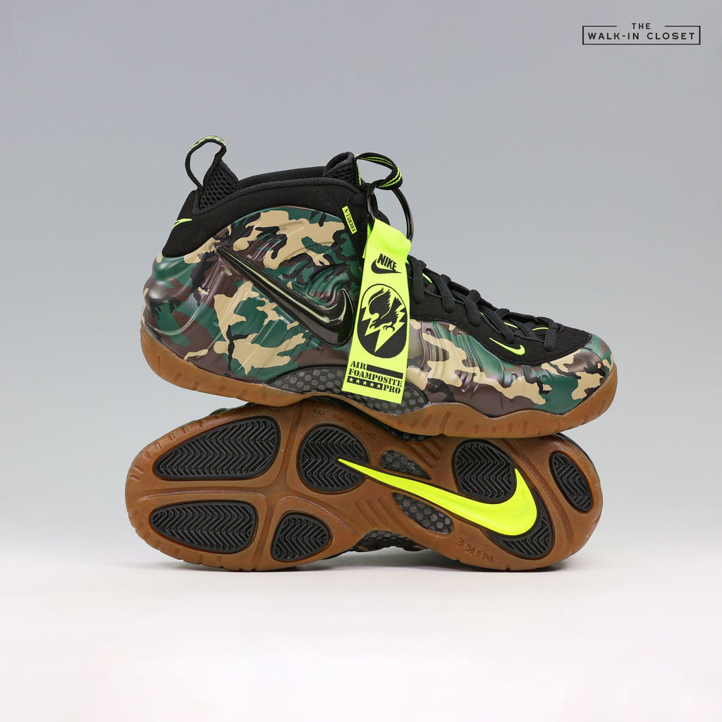 NIKE AIR FOAMPOSITE PRO GREEN CAMO MENS SNEAKERS IM5204-001