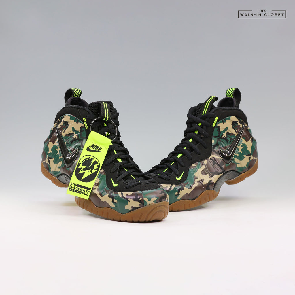 NIKE AIR FOAMPOSITE PRO GREEN CAMO MENS SNEAKERS IM5204-001