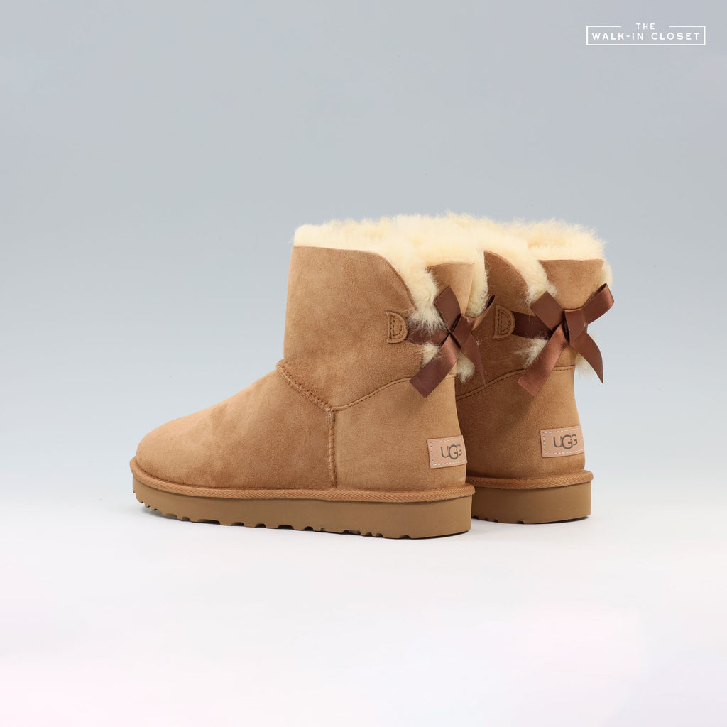 UGG WOMENS MINI BAILEY BOW II BOOTS "CHESTNUT" - 1016501