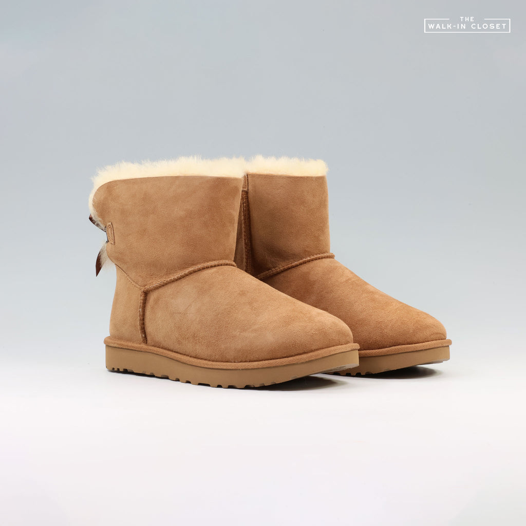 UGG WOMENS MINI BAILEY BOW II BOOTS "CHESTNUT" - 1016501