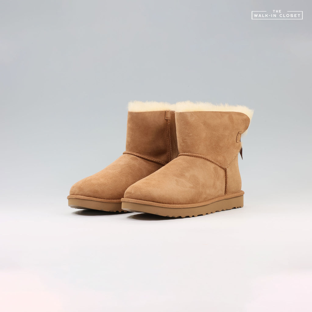 UGG WOMENS MINI BAILEY BOW II BOOTS "CHESTNUT" - 1016501