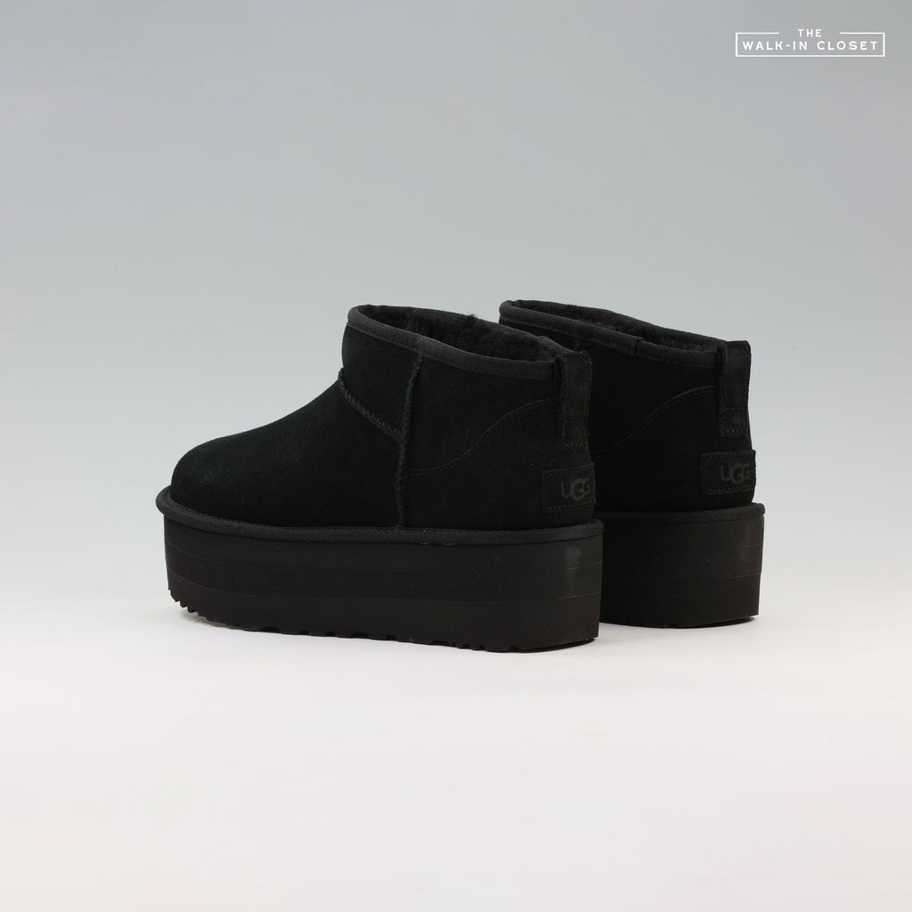 UGG WOMENS CLASSIC ULTRA MINI PLATFORM BOOTS "BLACK" - 1135092