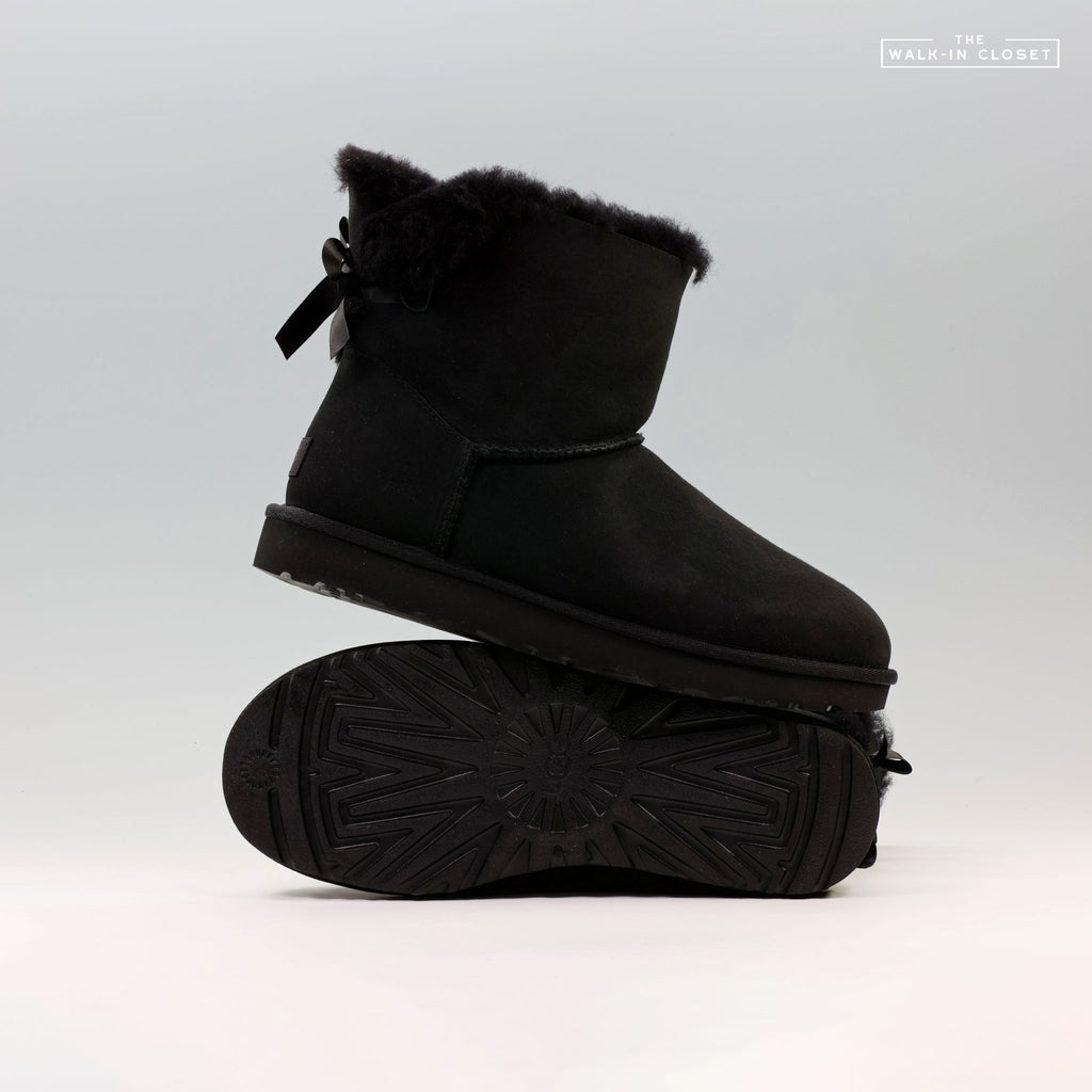 UGG WOMENS MINI BAILEY BOW II BOOTS "BLACK" - 1016501
