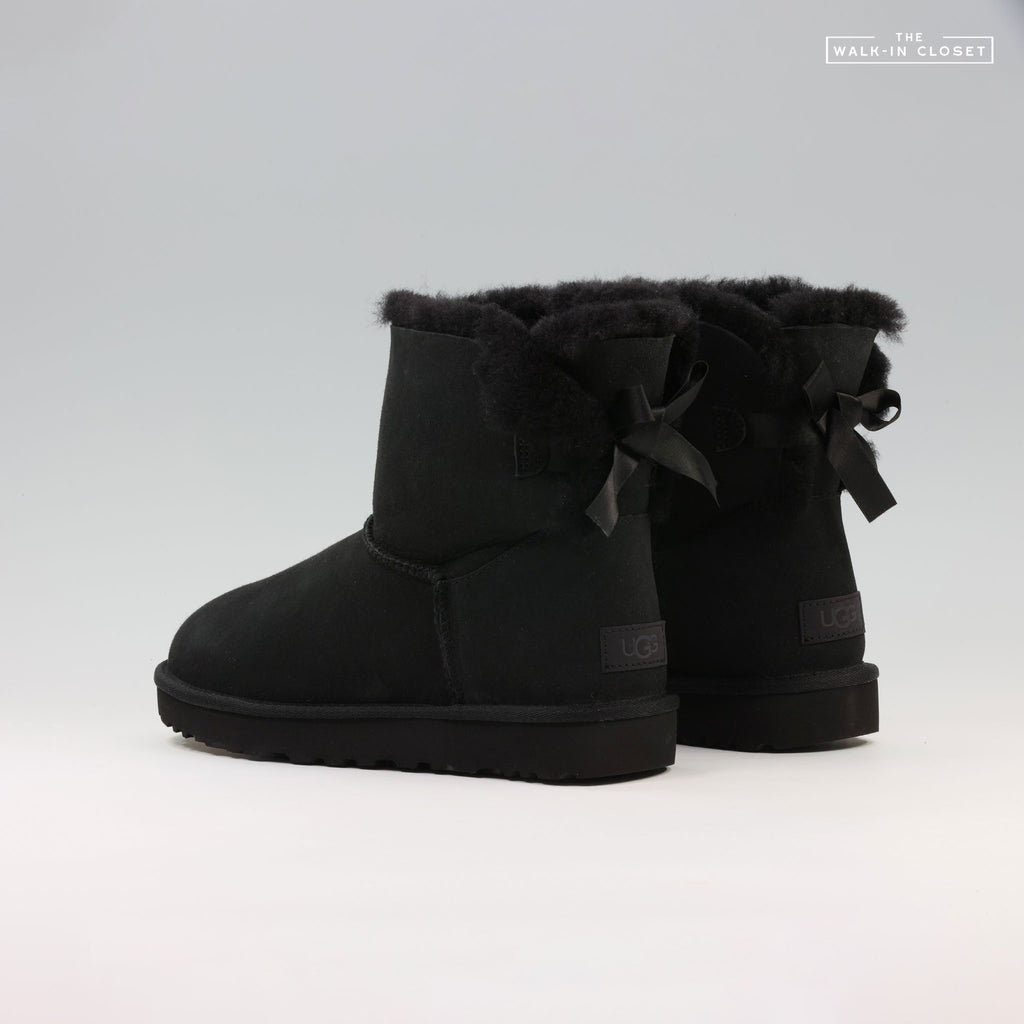 UGG WOMENS MINI BAILEY BOW II BOOTS "BLACK" - 1016501