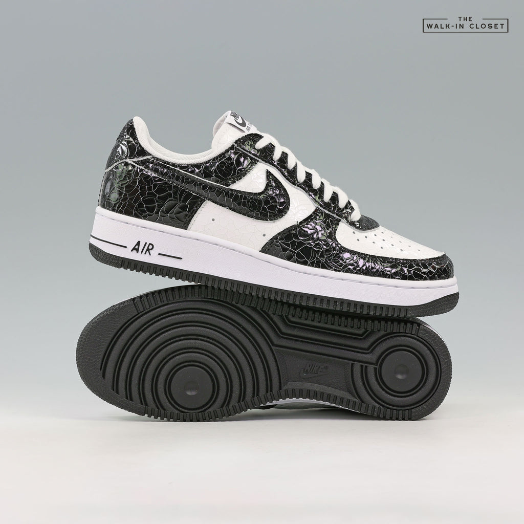 NIKE AIR FORCE 1 '07 'CRACKED LEATHER BLACL' MENS SNEAKERS - JA0248-300
