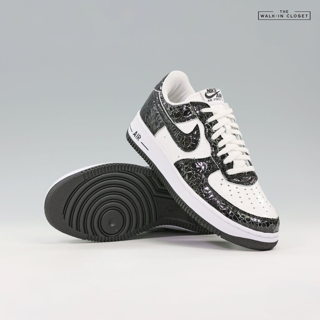 NIKE AIR FORCE 1 '07 'CRACKED LEATHER BLACL' MENS SNEAKERS - JA0248-300
