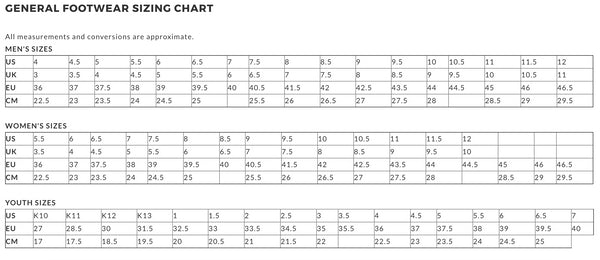 size chart footwear